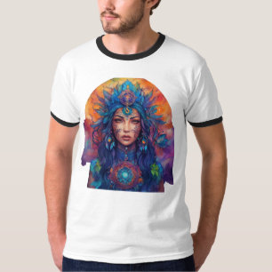 Camiseta Desenho De Tinta Espiritual Mística - Tatuagem Vib