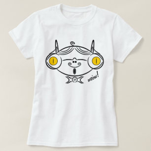 Camiseta Desenho de um gato clássico com óculos e bigode