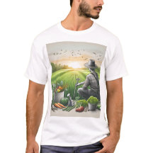 desenho de um homem sentado num campo