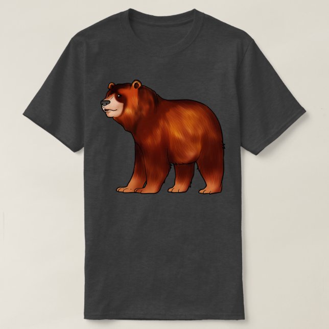 Camiseta Desenho de um urso pardo (Frente do Design)
