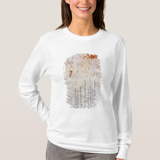 Camiseta Desenho de uma urna e de uma figura com notas (Frente)