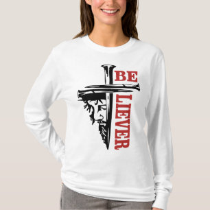 Camiseta Desenho de Unha de Cruz de Jesus – Poderoso Cristã