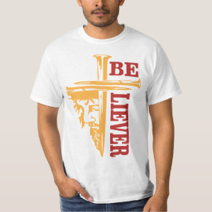 Camiseta Desenho de unha de cruz de Jesus – Poderoso Cristi