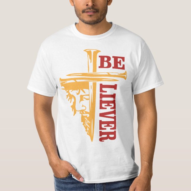 Camiseta Desenho de unha de cruz de Jesus – Poderoso Cristi (Frente)