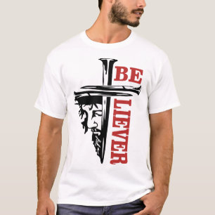 Camiseta Desenho de unha de cruz de Jesus – Poderoso Cristi