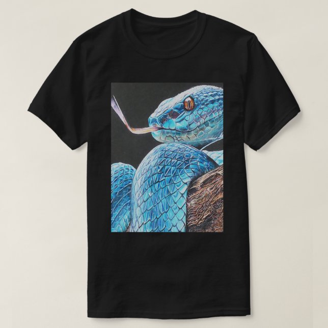 Camiseta Desenho De Víbora Bela cobra Art (Frente do Design)