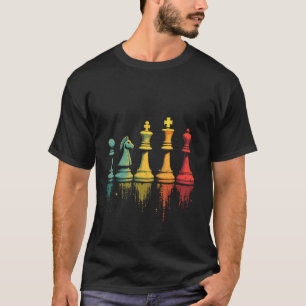 Camiseta Desenho de xadrez colorido