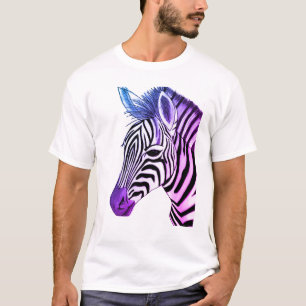 Camiseta Desenho de zebra preto e colorido