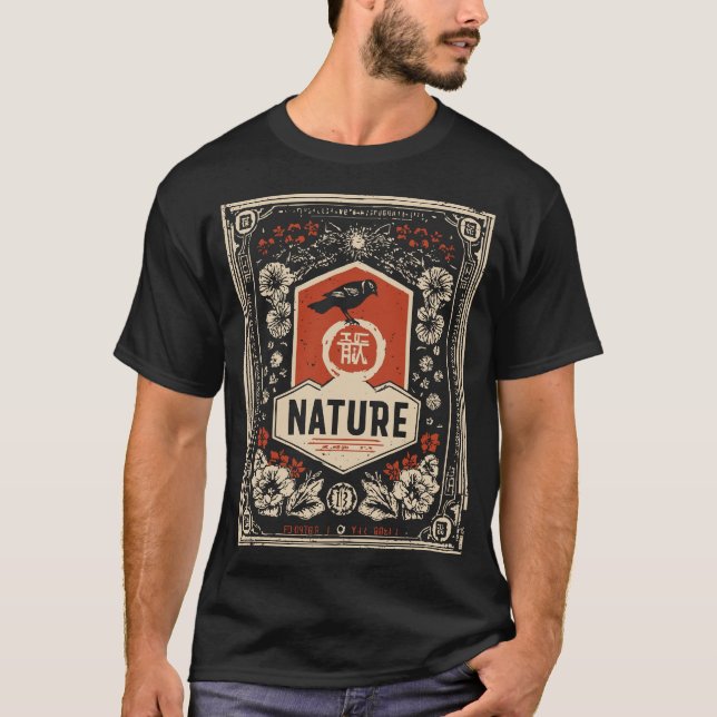 Camiseta Desenho decorativo da fauna selvagem da Natureza O (Frente)