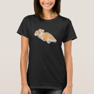Camiseta Desenho Desenho Da Mão Do Cão Corgi