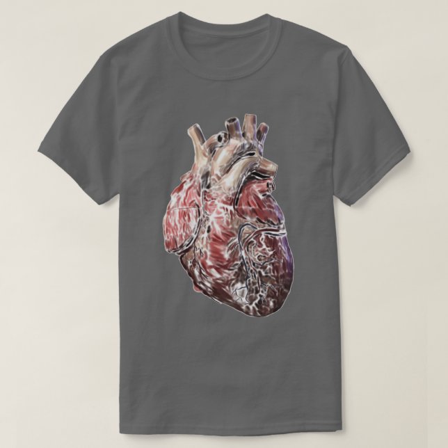 Camiseta Desenho Digital do Coração Humano (Frente do Design)