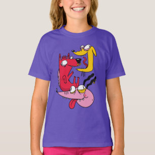 Camiseta Desenho Divertido de Cachorros Loucos