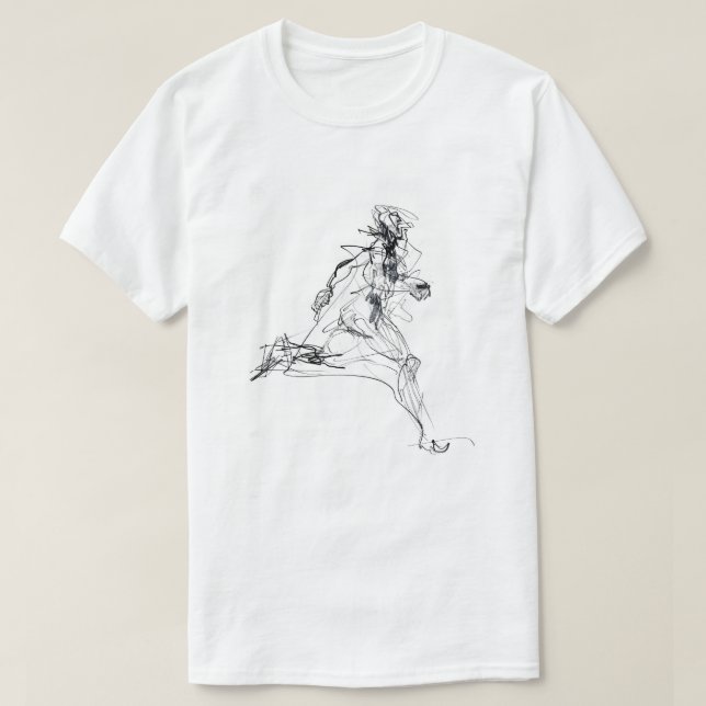 Camiseta Desenho do abstrato Runner (Frente do Design)