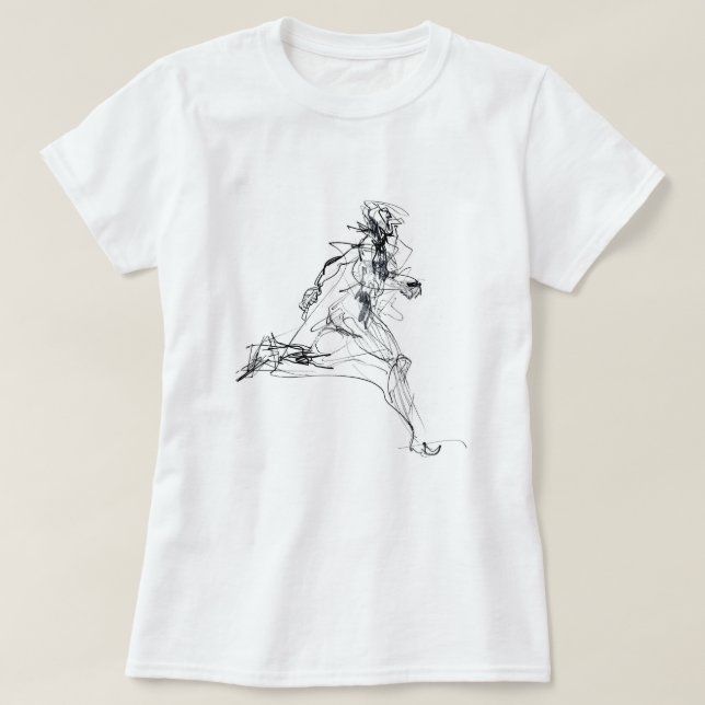 Camiseta Desenho do abstrato Runner (Frente do Design)