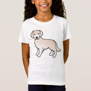 Camiseta Desenho do Cão do Retirador do Ouro de Creme Ingl