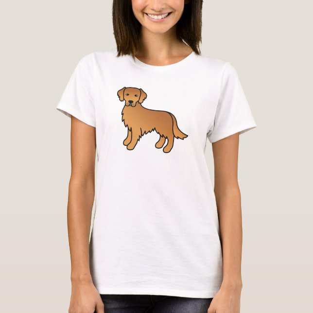 Camiseta Desenho do Cão do Retriever do Ouro Vermelho (Frente)