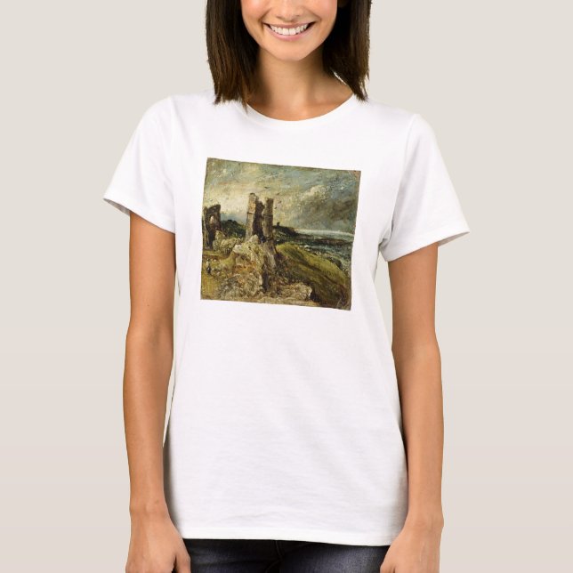 Camiseta Desenho do castelo de Hadleigh (reto) (óleo em mil (Frente)