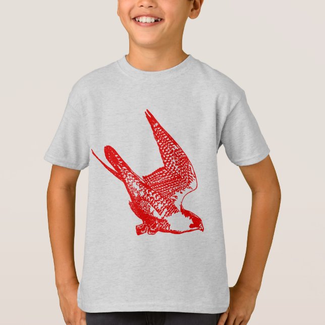 Camiseta Desenho do Falcão Vermelho Peregrino (Frente)