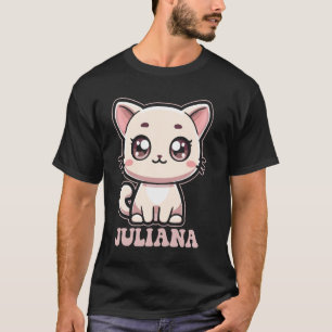 Camiseta Desenho do Gatinho Gato Fofo Juliana para Meninas