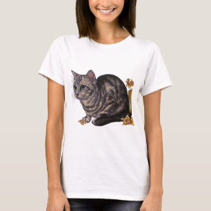 Camiseta Desenho do gato com Daffodils