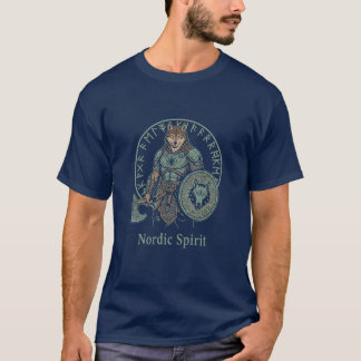 Camiseta desenho do Guerreiro Lobo Nórdico