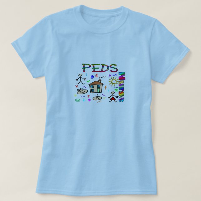 Camiseta DESENHO do MIÚDO da enfermeira dos peds (Frente do Design)