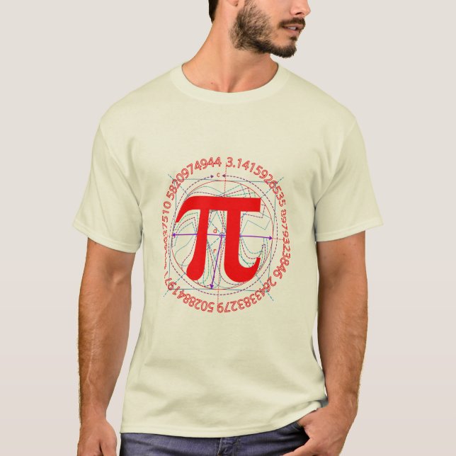 Camiseta Desenho do número do Pi (Frente)