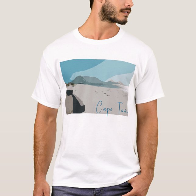 Camiseta Desenho do Oceano Montanhoso da Mesa do Cabo (Frente)