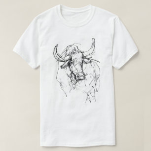 Camiseta Desenho do Retrato abstrato Bull