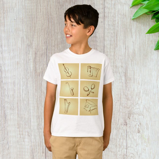 Camiseta Desenho dos Instrumentos Musicais (Criador carregado)