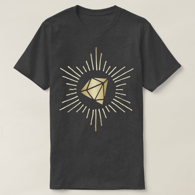 Camiseta Desenho Dourado de Diamante (Frente do Design)