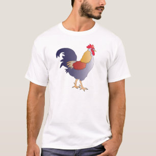 Camiseta Desenho elegante de um galo francês roxo