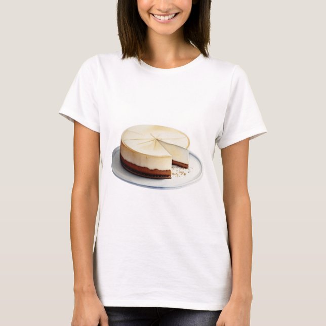 Camiseta Desenho em Aquarela de um Cheesecake (Frente)