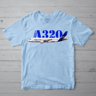 Camiseta Desenho em aquarela do perfil da aeronave Airbus A