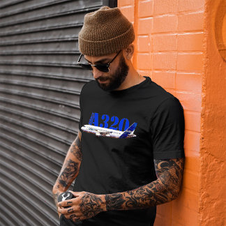 Camiseta Desenho em aquarela do perfil da aeronave Airbus A