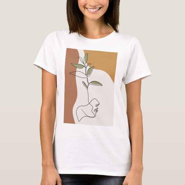 Camiseta Desenho em linha, moda criativa face (Frente)