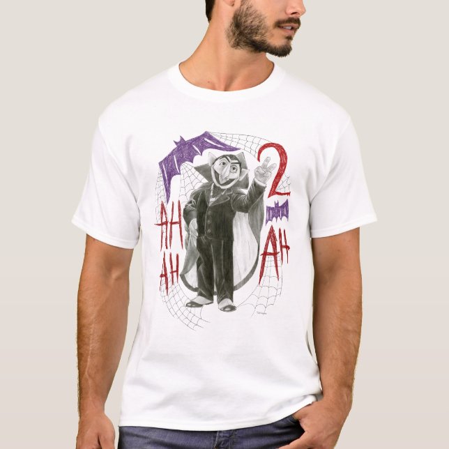 Camiseta Desenho em preto e branco do Conde von Count (Frente)