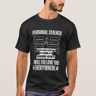 Camiseta Desenho engraçado de cão perseguidor pessoal - Dob