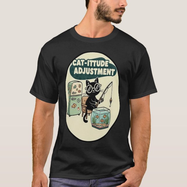 Camiseta desenho engraçado de gato (Frente)