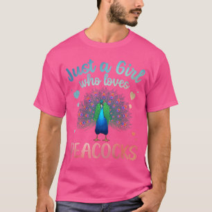 Camiseta Desenho engraçado de pavão para mulheres meninas P