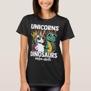Camiseta Desenho engraçado de unicórnio e dinossauro para a