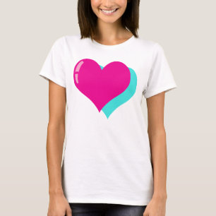 Camiseta Desenho Épico de Coração Retro Neon Vaporwave