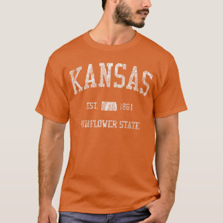 Camiseta Desenho esportivo vintage retrô Kansas engraçado