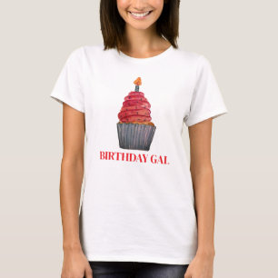 Camiseta Desenho feito à mão de um cupcake para a garota de