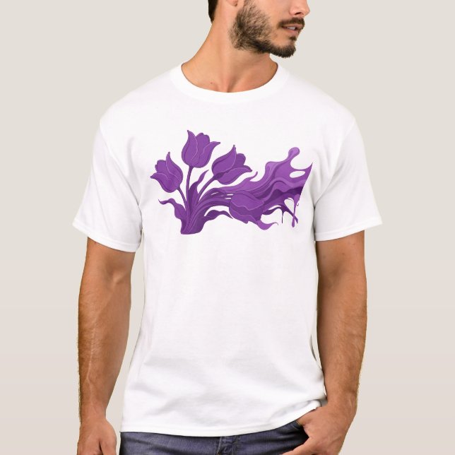Camiseta Desenho Flor Abstrata Impressionante Original (Frente)