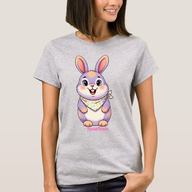 Camiseta Desenho Fofo do Coelho da Páscoa (Frente)