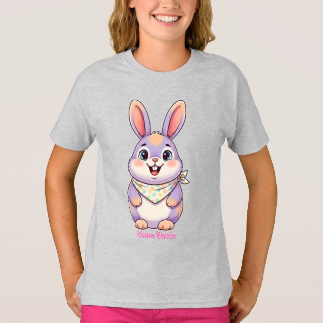 Camiseta Desenho Fofo do Coelho da Páscoa (Frente)