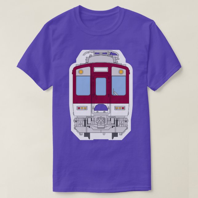 Camiseta Desenho frontal do trem elétrico japonês Kintetsu (Frente do Design)