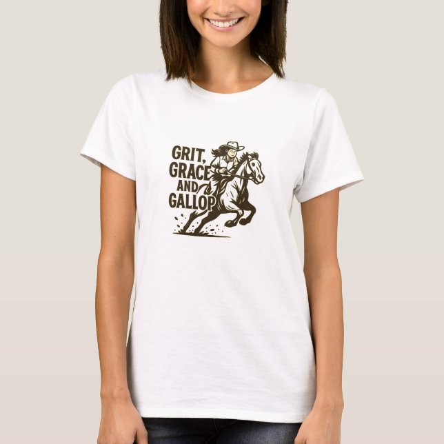 Camiseta Desenho Galope Ousadia Graça (Frente)
