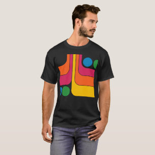 Camiseta Desenho Geométrico Estilo Retro Mod dos Anos 70